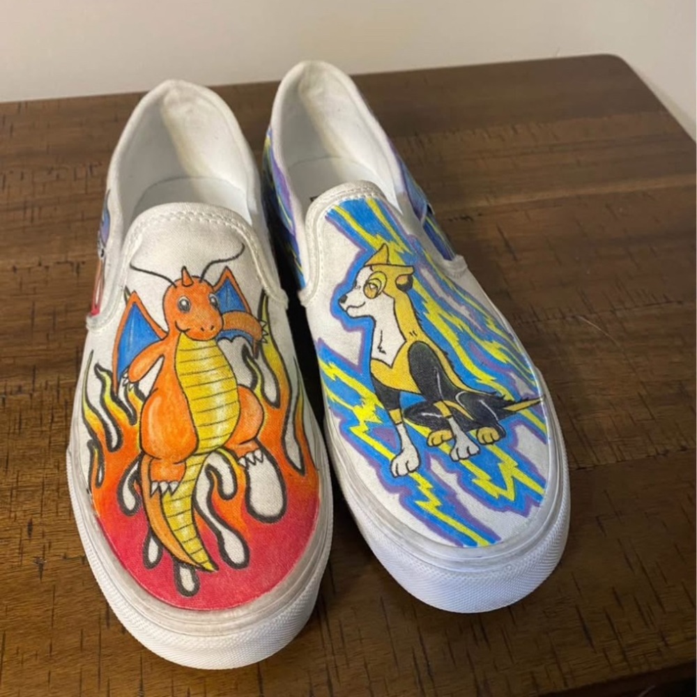 Custom Pokémon Vans sz 7.5 womens sz 6 men’s